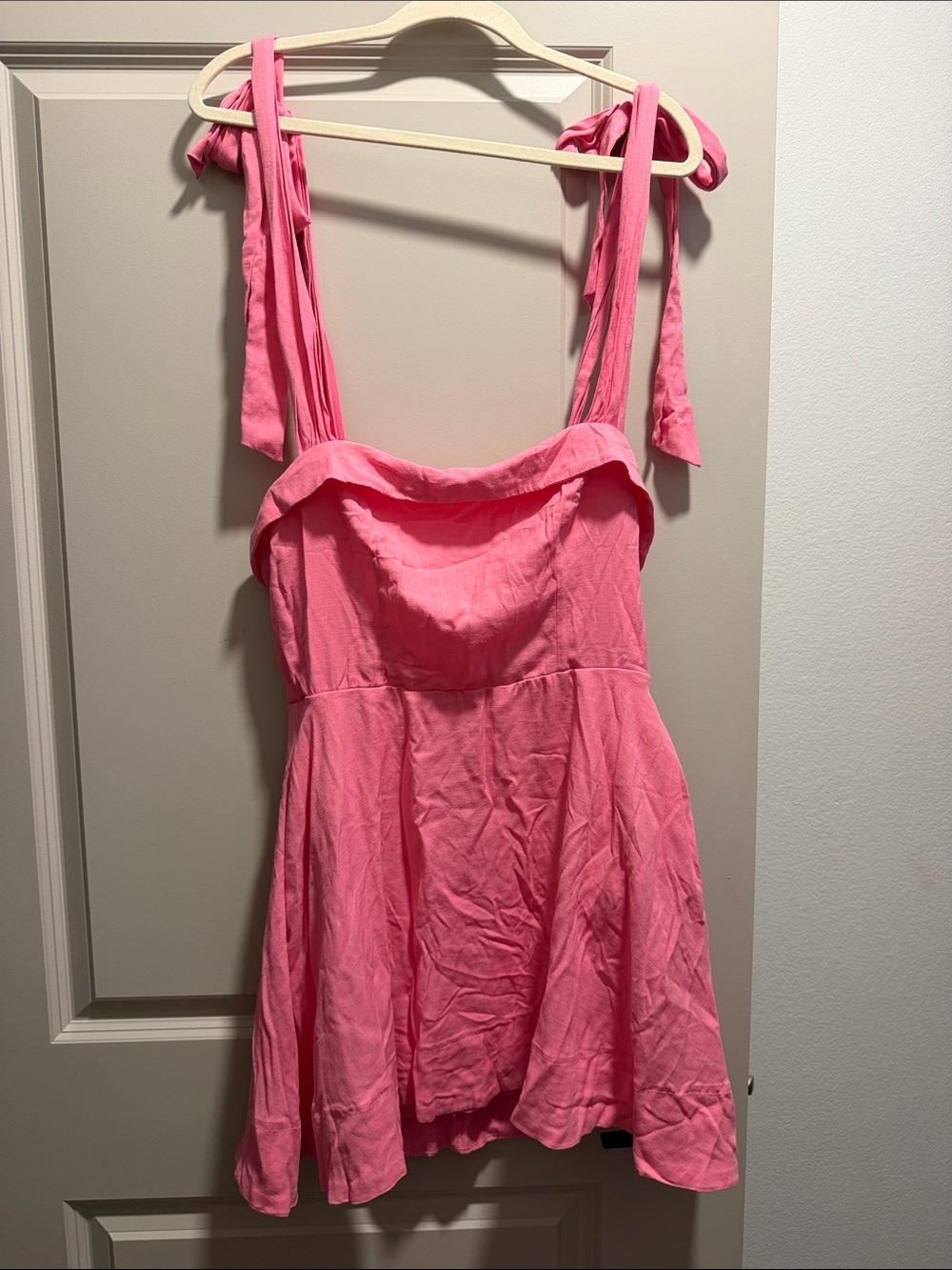 Pink Tie-Shoulder Dress, Large